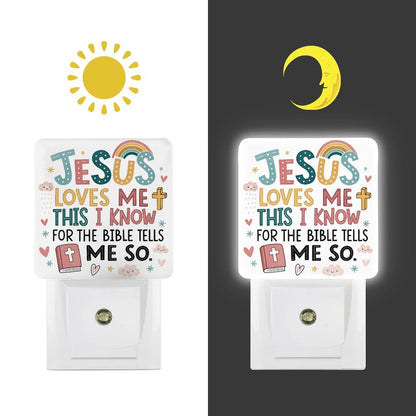 He Loves Me This I Know Christian kids Night Light - ClaimedbyGodDesigns
