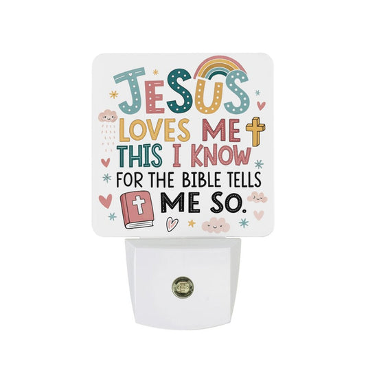 He Loves Me This I Know Christian kids Night Light - ClaimedbyGodDesigns