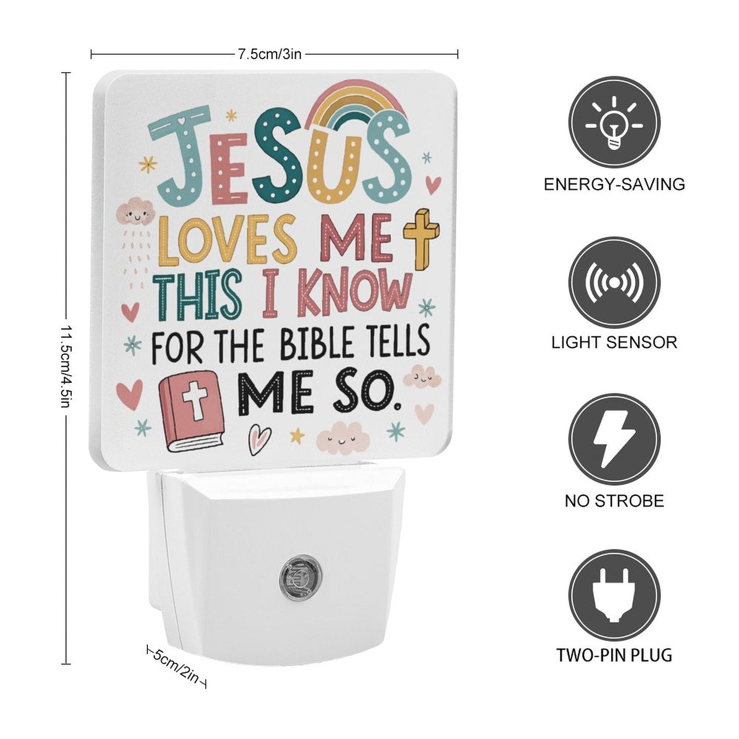 He Loves Me This I Know Christian kids Night Light - ClaimedbyGodDesigns