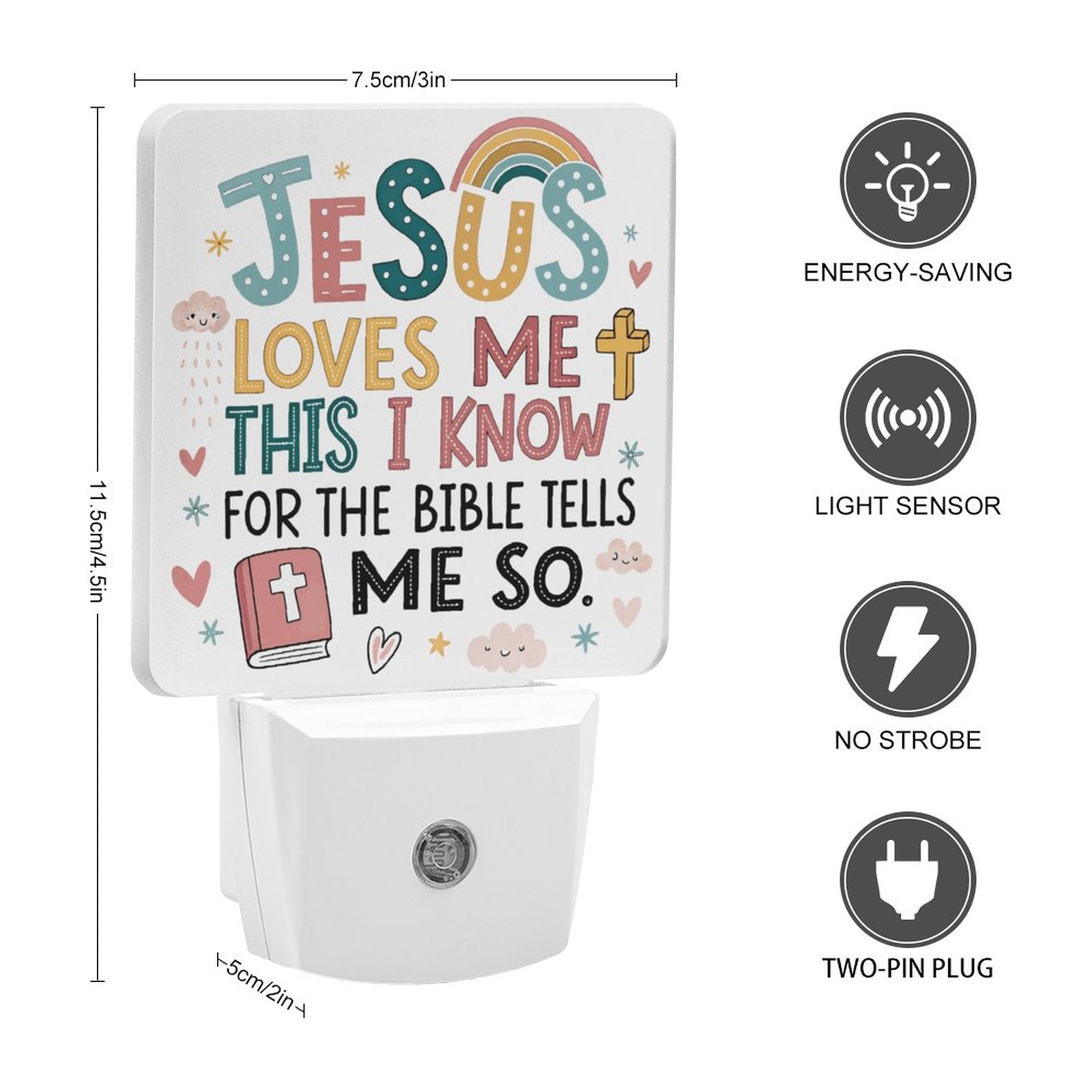He Loves Me This I Know Christian kids Night Light - ClaimedbyGodDesigns