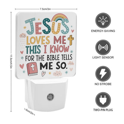 He Loves Me This I Know Christian kids Night Light - ClaimedbyGodDesigns