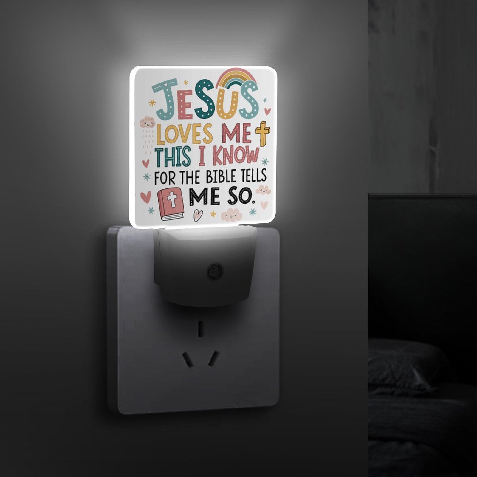 He Loves Me This I Know Christian kids Night Light - ClaimedbyGodDesigns