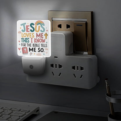 He Loves Me This I Know Christian kids Night Light - ClaimedbyGodDesigns