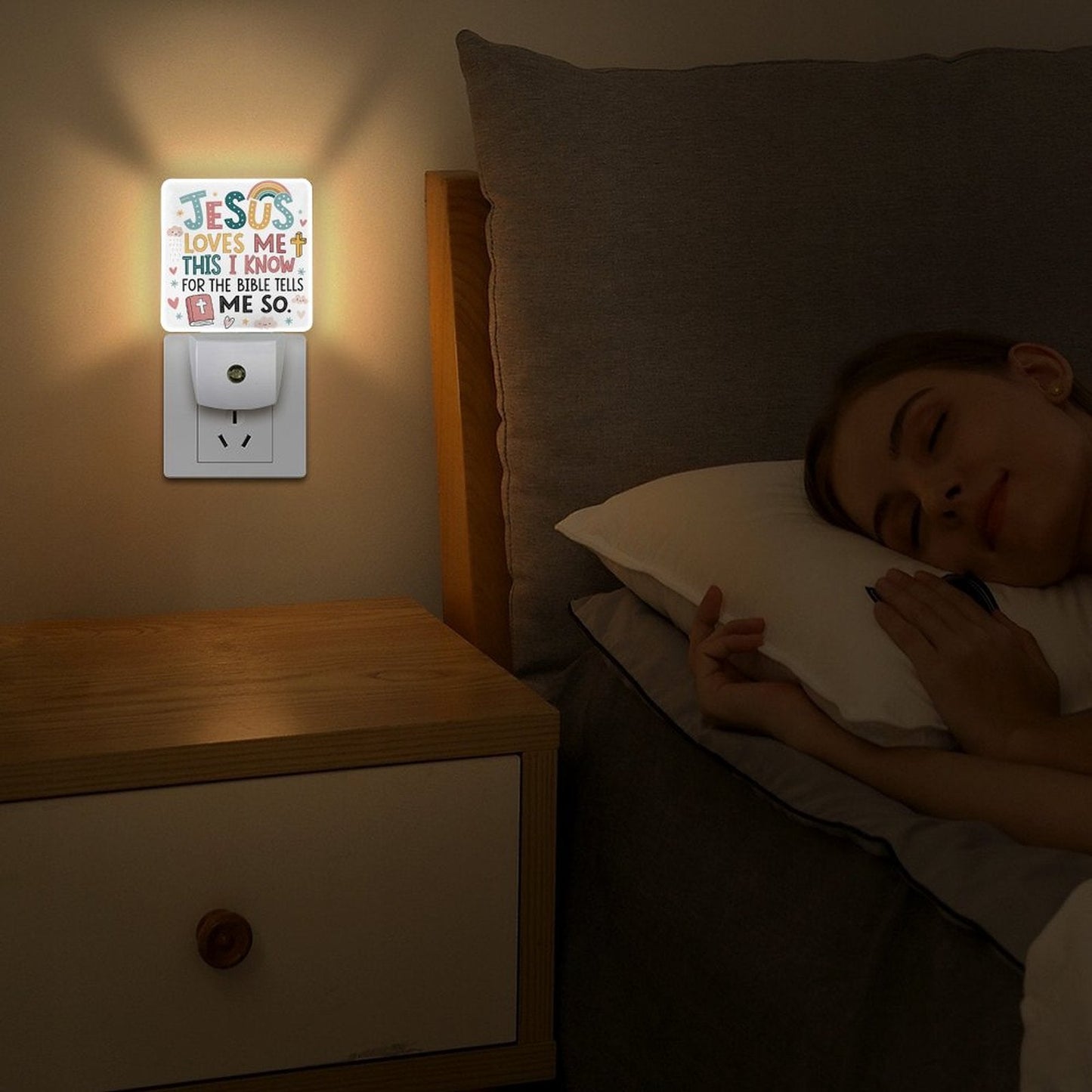 He Loves Me This I Know Christian kids Night Light - ClaimedbyGodDesigns