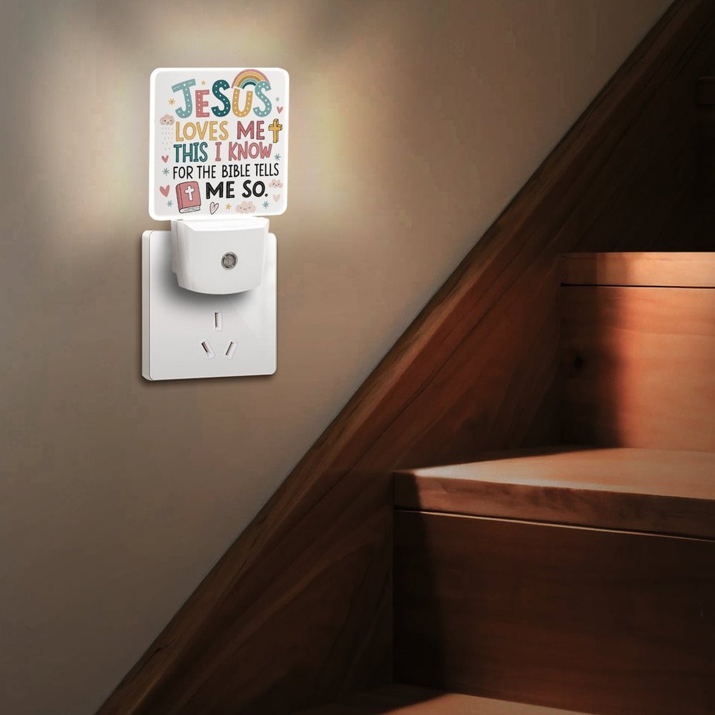 He Loves Me This I Know Christian kids Night Light - ClaimedbyGodDesigns