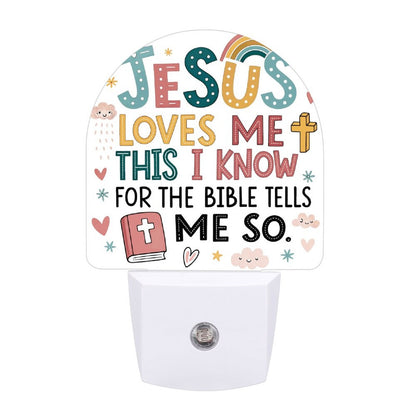He Loves Me This I Know Christian kids Night Light - ClaimedbyGodDesigns