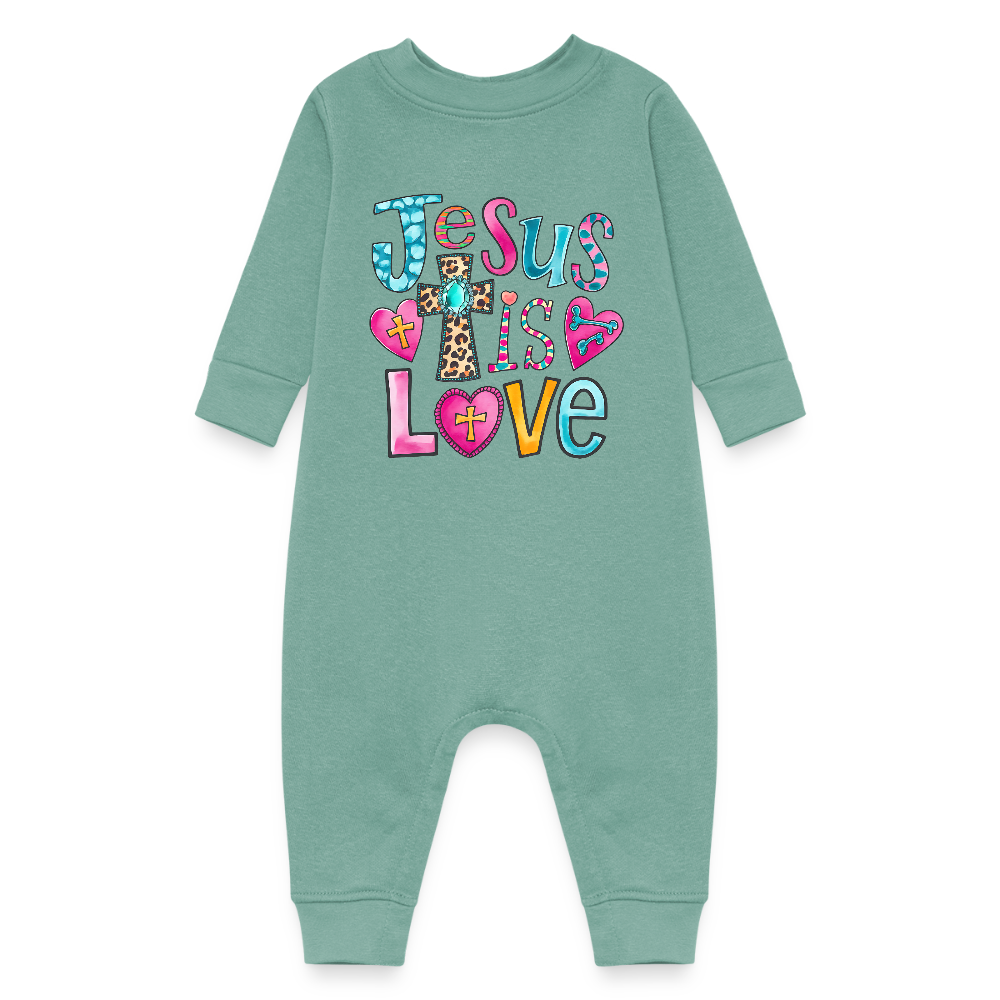 He Loves Us Christian Baby Fleece Onesie - ClaimedbyGodDesigns