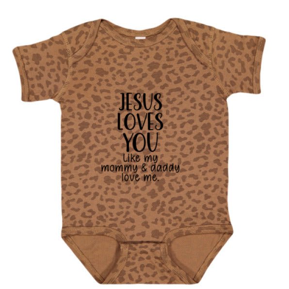 He Loves You Like My Mommy and Daddy Baby Christian Jumpsuit - ClaimedbyGodDesigns