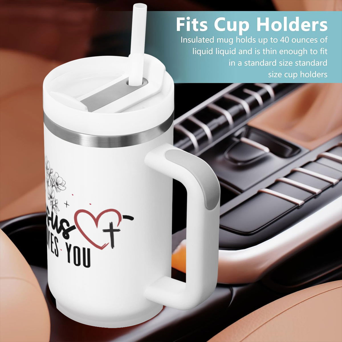 He Loves You Stainless Steel Christian Tumbler 40oz - ClaimedbyGodDesigns