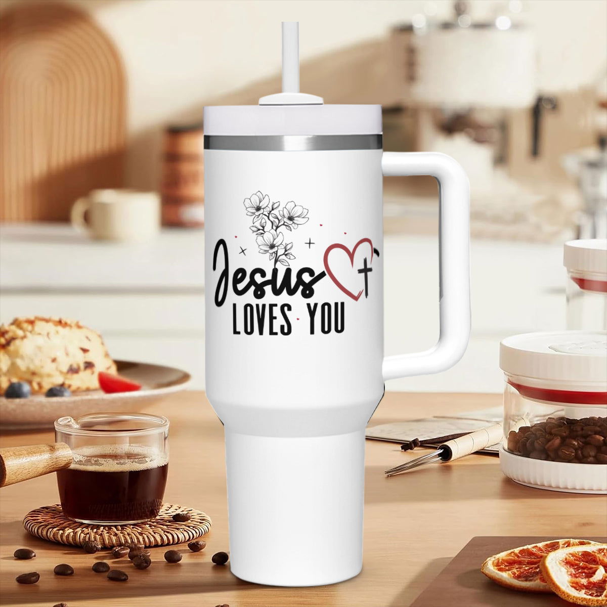 He Loves You Stainless Steel Christian Tumbler 40oz - ClaimedbyGodDesigns