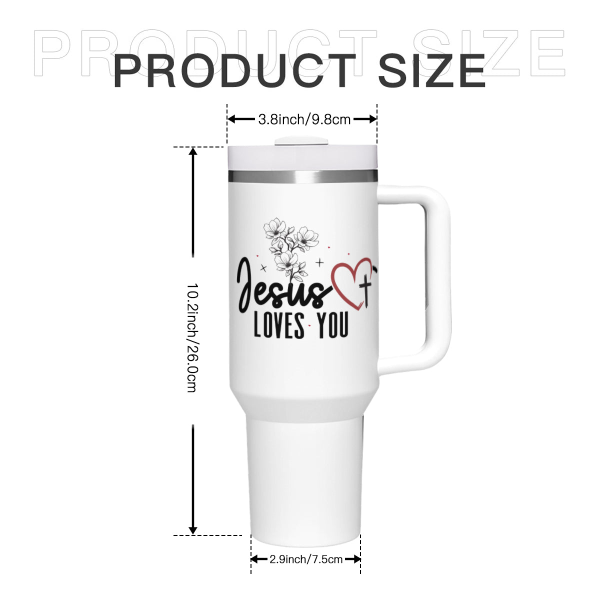 He Loves You Stainless Steel Christian Tumbler 40oz - ClaimedbyGodDesigns