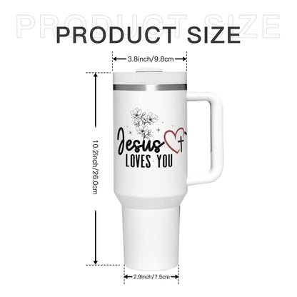 He Loves You Stainless Steel Christian Tumbler 40oz - ClaimedbyGodDesigns