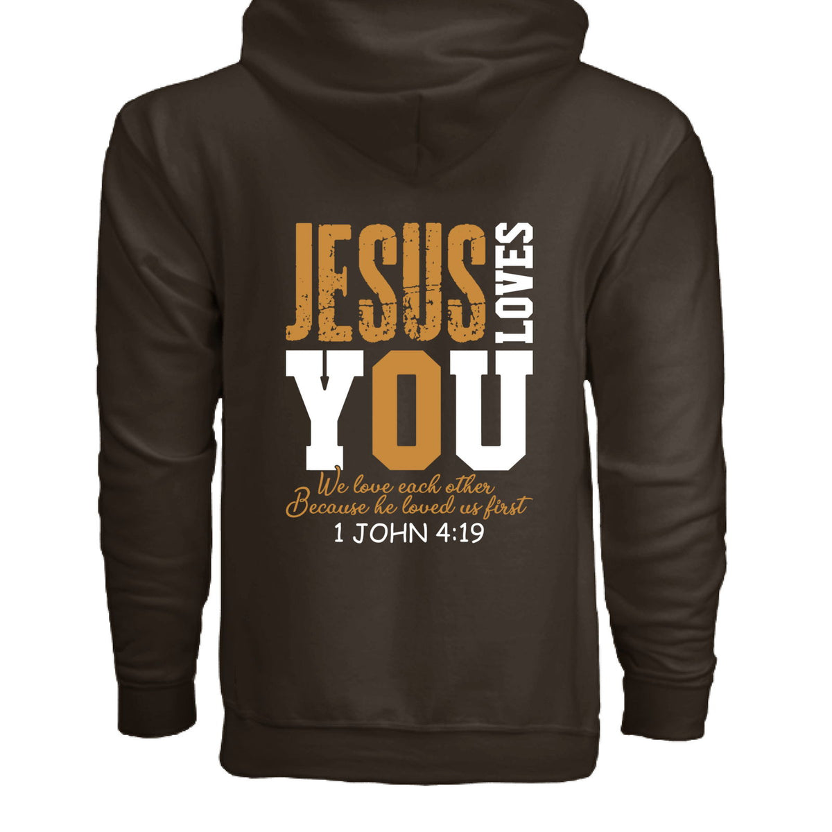 He Loves You Unisex Christian Full-zip Hooded Sweatshirt - ClaimedbyGodDesigns