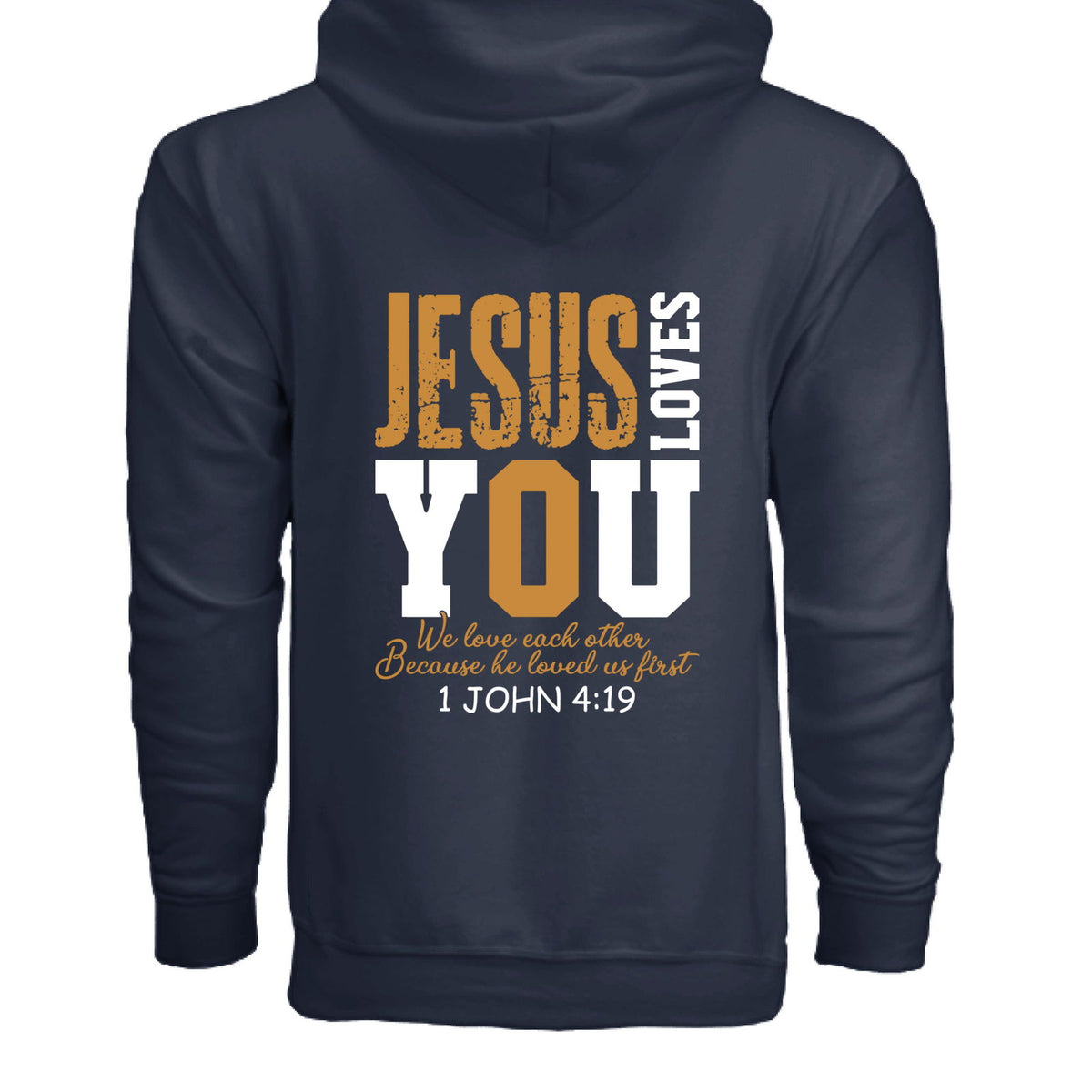 He Loves You Unisex Christian Full-zip Hooded Sweatshirt - ClaimedbyGodDesigns