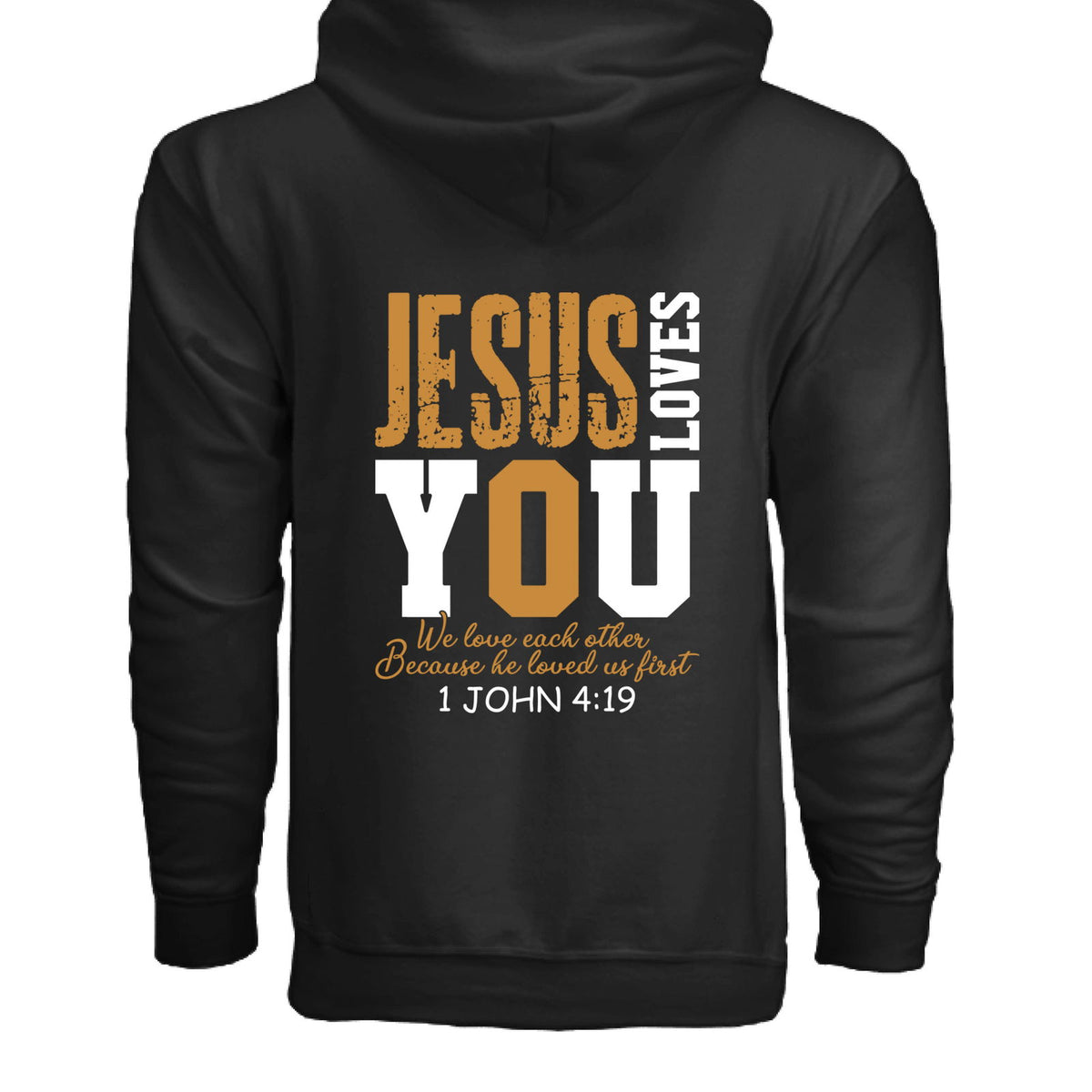He Loves You Unisex Christian Full-zip Hooded Sweatshirt - ClaimedbyGodDesigns