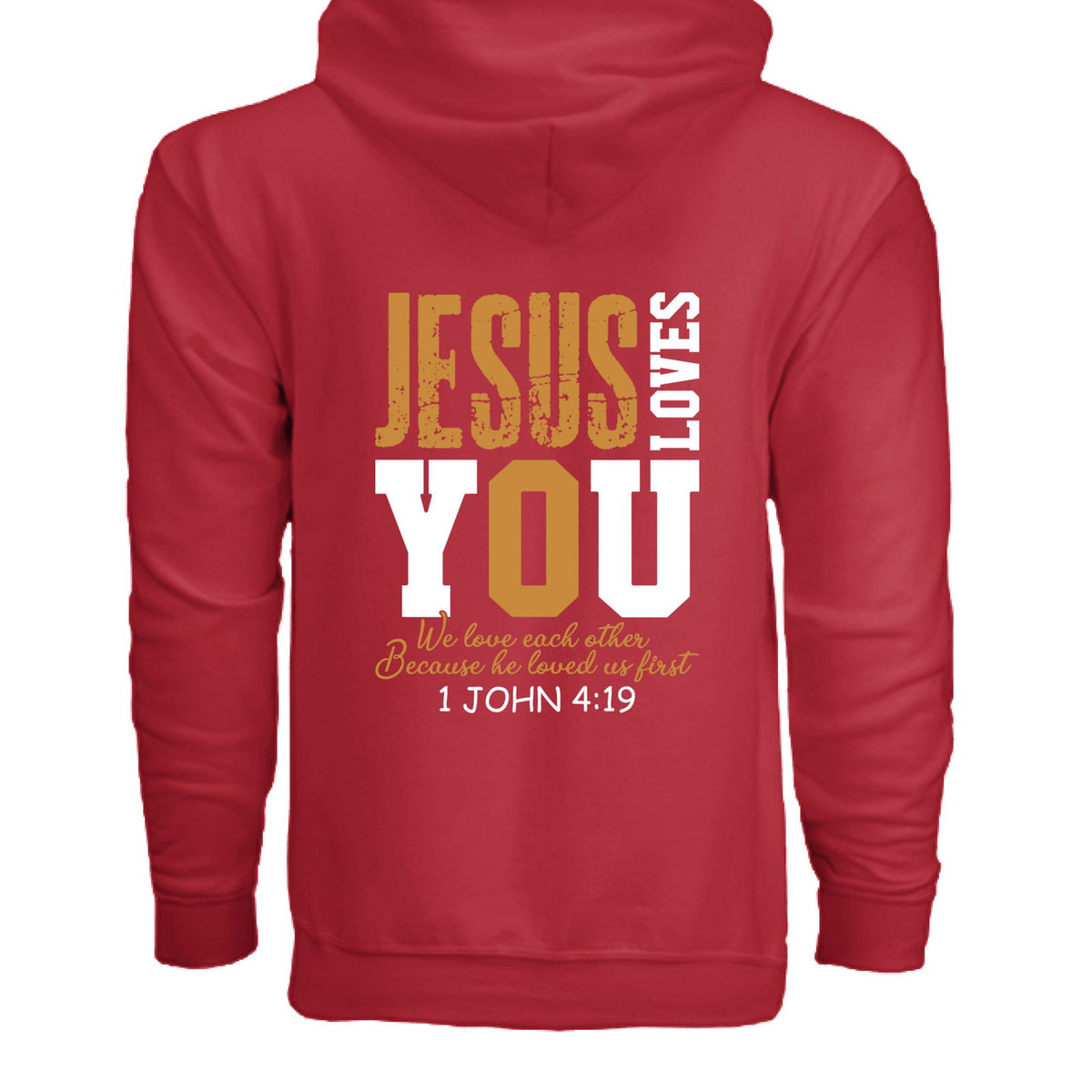 He Loves You Unisex Christian Full-zip Hooded Sweatshirt - ClaimedbyGodDesigns