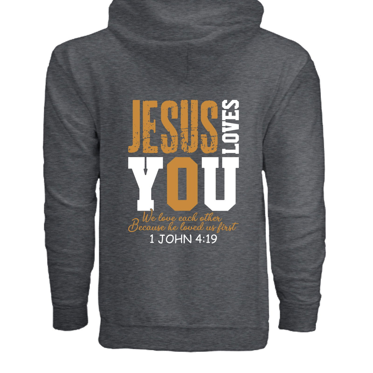 He Loves You Unisex Christian Full-zip Hooded Sweatshirt - ClaimedbyGodDesigns