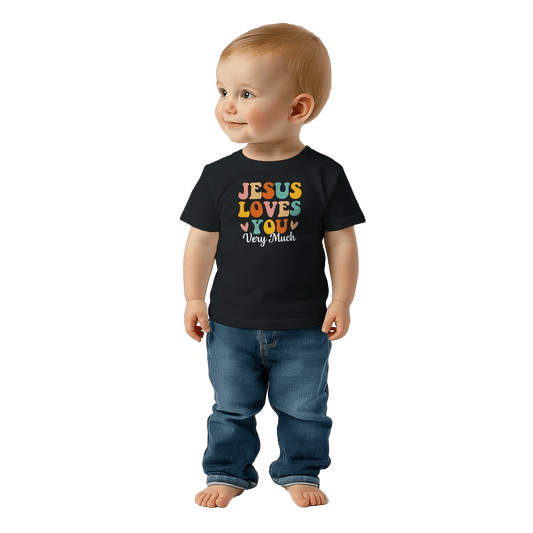 He Loves You Very Much Christian Baby Crewneck T-shirt - ClaimedbyGodDesigns