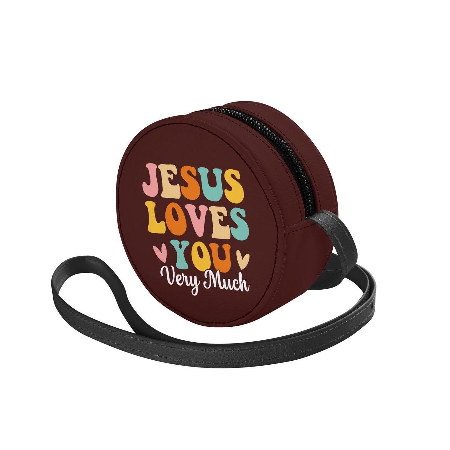 He Loves You Very Much Christian Kids PU Small Round Bag Children Purse - ClaimedbyGodDesigns