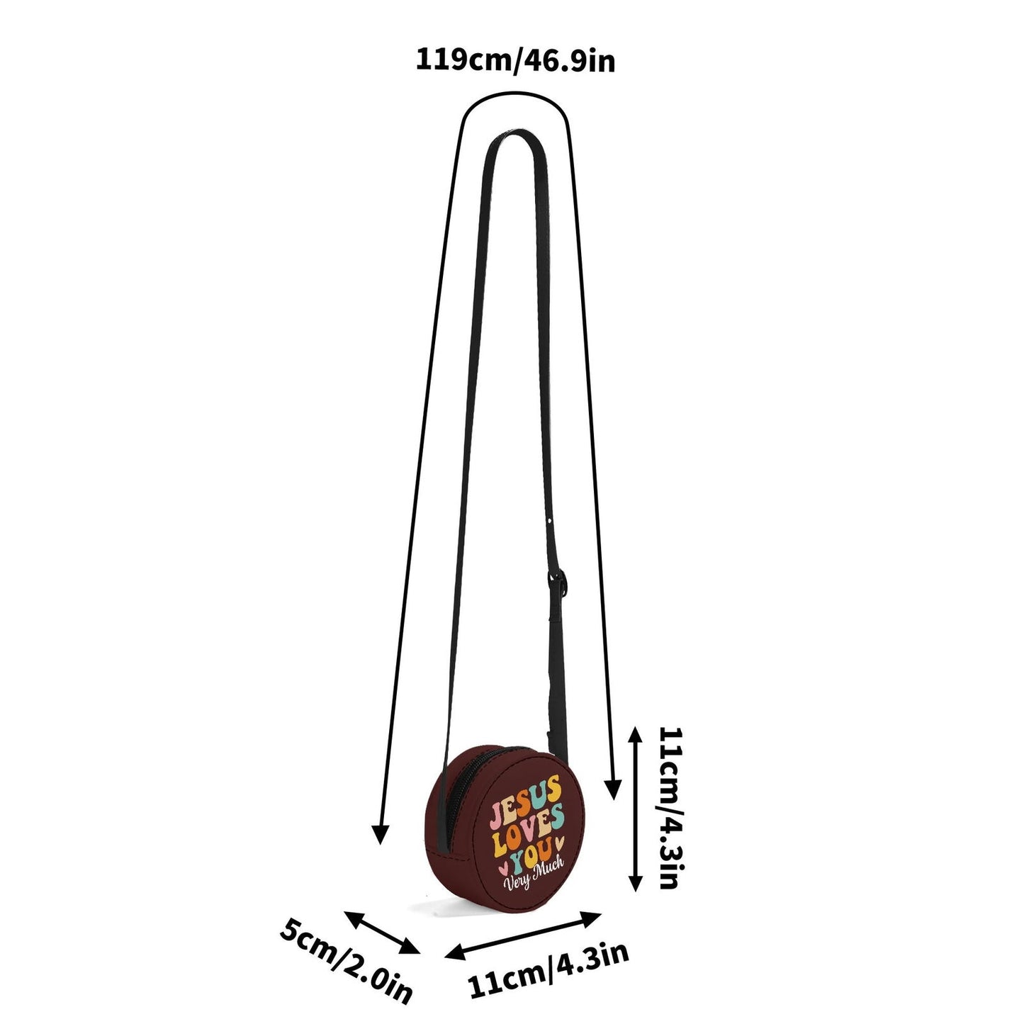 He Loves You Very Much Christian Kids PU Small Round Bag Children Purse - ClaimedbyGodDesigns