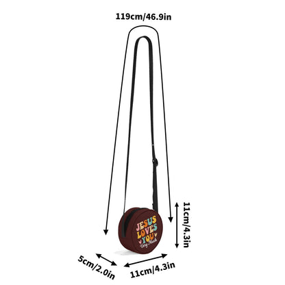 He Loves You Very Much Christian Kids PU Small Round Bag Children Purse - ClaimedbyGodDesigns