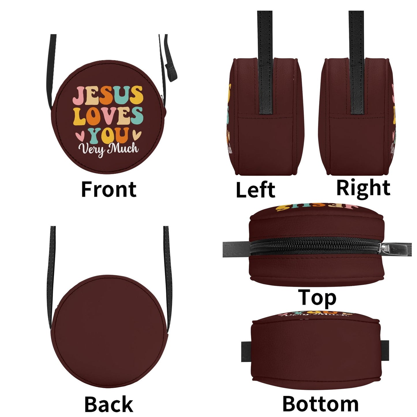 He Loves You Very Much Christian Kids PU Small Round Bag Children Purse - ClaimedbyGodDesigns