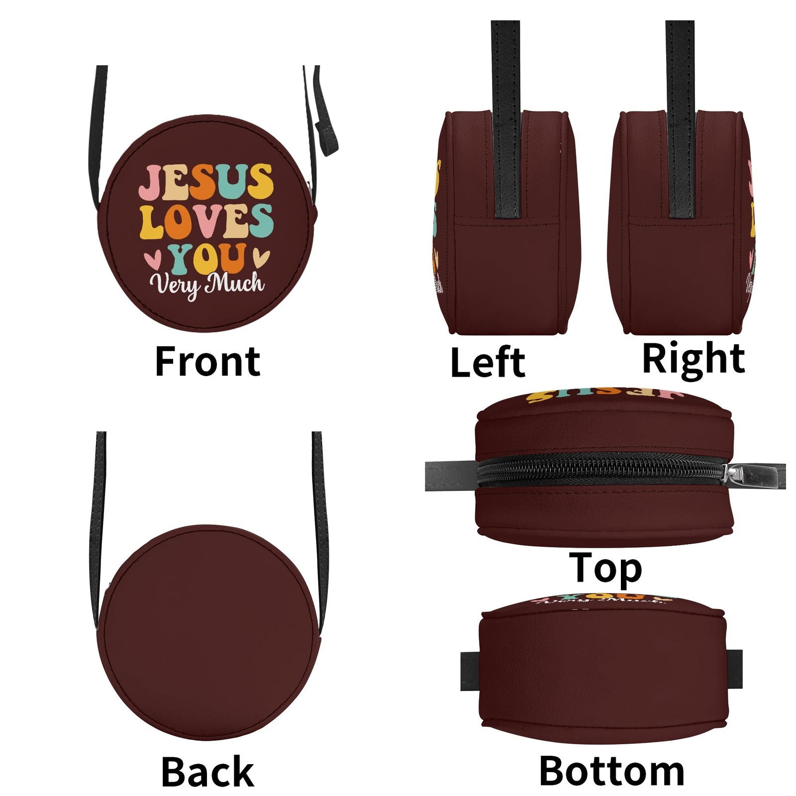 He Loves You Very Much Christian Kids PU Small Round Bag Children Purse - ClaimedbyGodDesigns