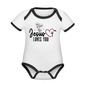 He Loves you Christian Organic Contrast Short Sleeve Baby Onesie - ClaimedbyGodDesigns