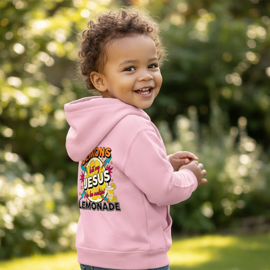 He Makes Lemonade Christian Toddler Full-Zip Hooded Sweatshirt - ClaimedbyGodDesigns