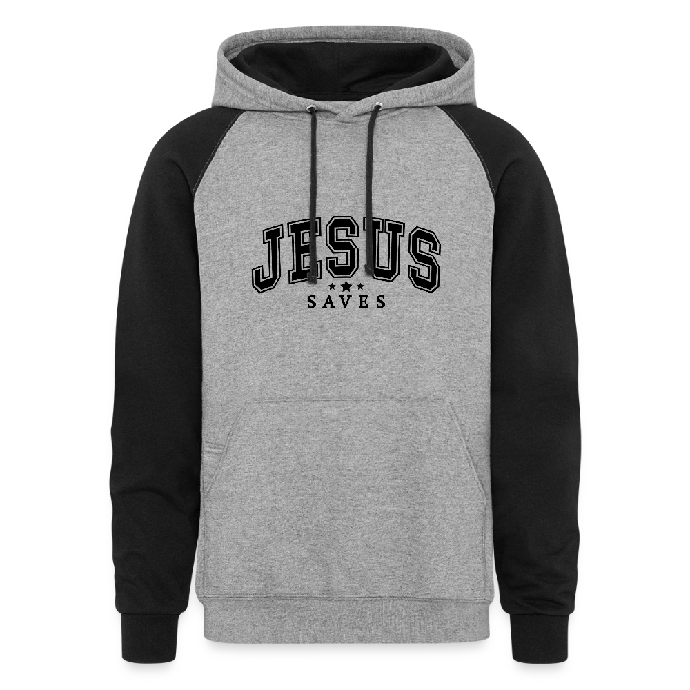 He Saves Christian Unisex Colorblock Hooded Sweatshirt - ClaimedbyGodDesigns