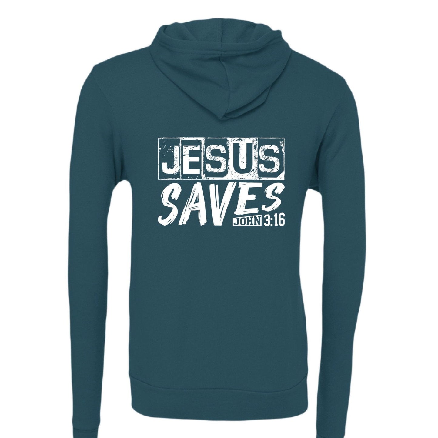 He Saves Unisex Christian Full-Zip Hooded Sweatshirt - ClaimedbyGodDesigns