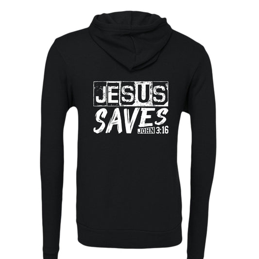 He Saves Unisex Christian Full-Zip Hooded Sweatshirt - ClaimedbyGodDesigns