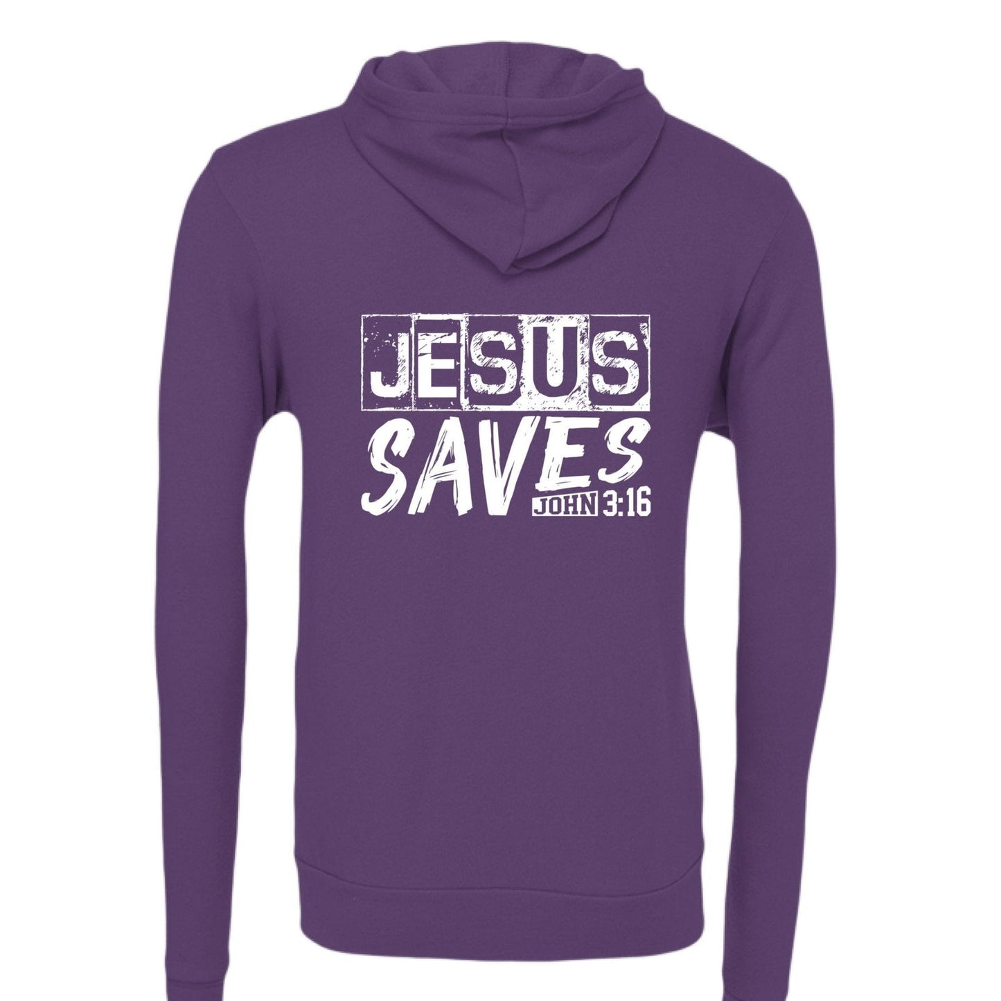 He Saves Unisex Christian Full-Zip Hooded Sweatshirt - ClaimedbyGodDesigns