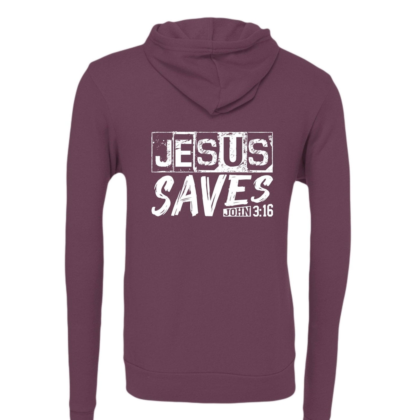 He Saves Unisex Christian Full-Zip Hooded Sweatshirt - ClaimedbyGodDesigns