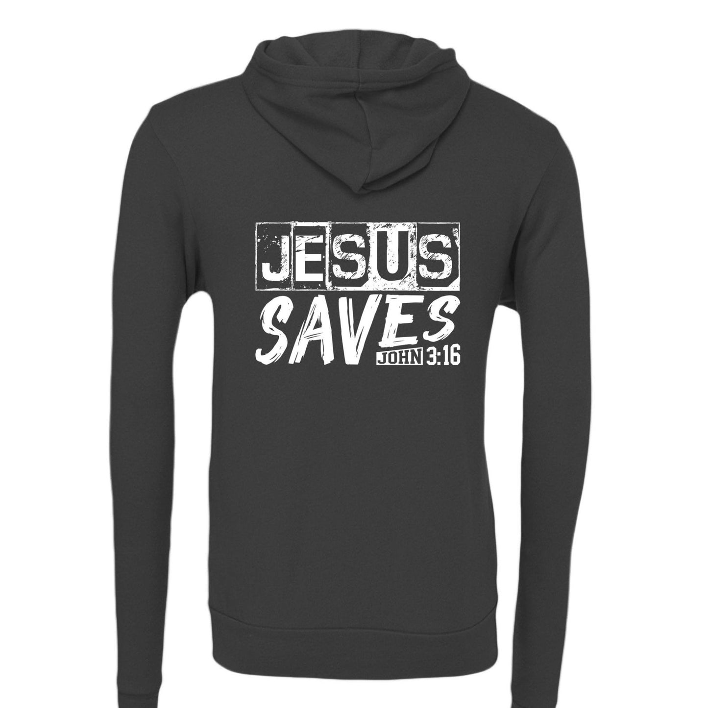 He Saves Unisex Christian Full-Zip Hooded Sweatshirt - ClaimedbyGodDesigns