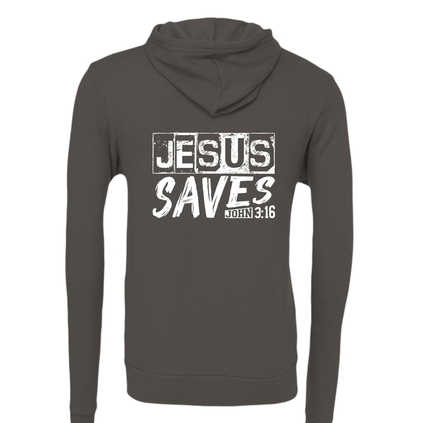 He Saves Unisex Christian Full-Zip Hooded Sweatshirt - ClaimedbyGodDesigns