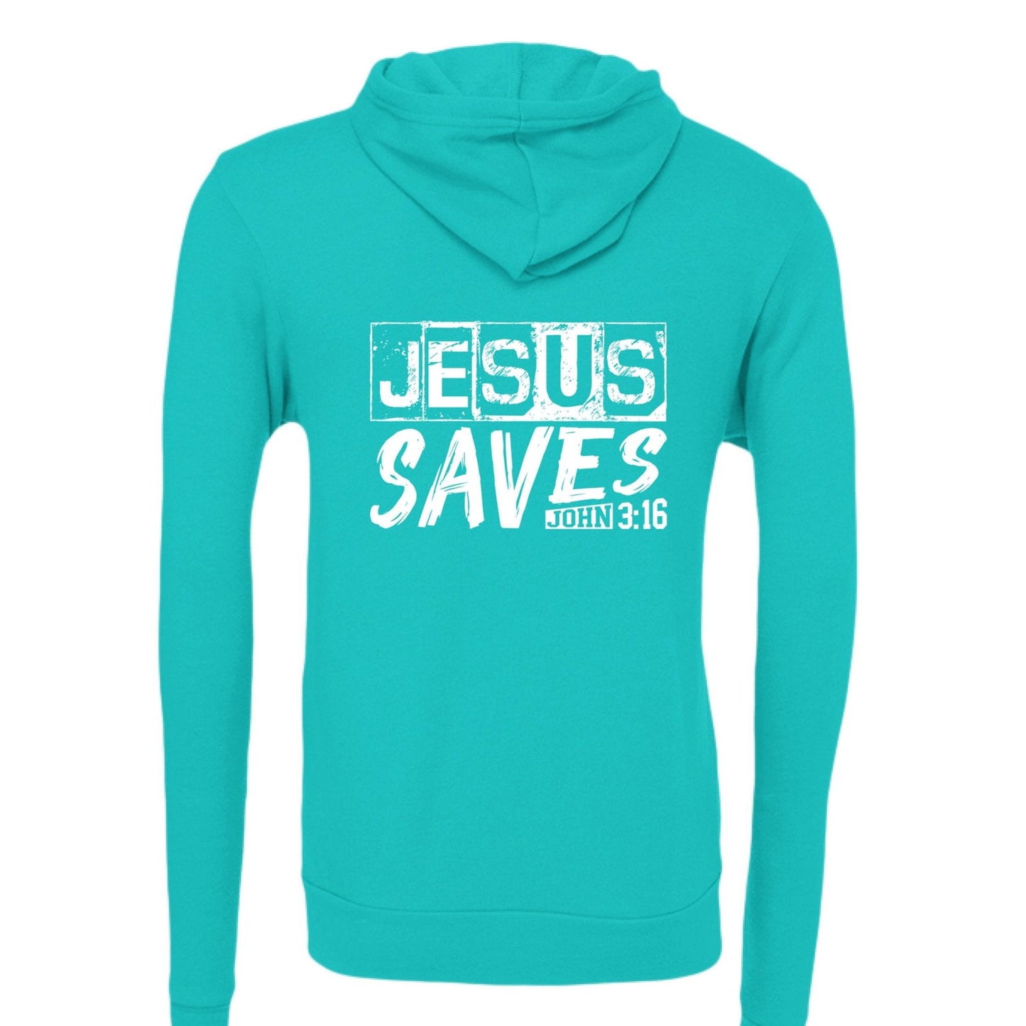He Saves Unisex Christian Full-Zip Hooded Sweatshirt - ClaimedbyGodDesigns