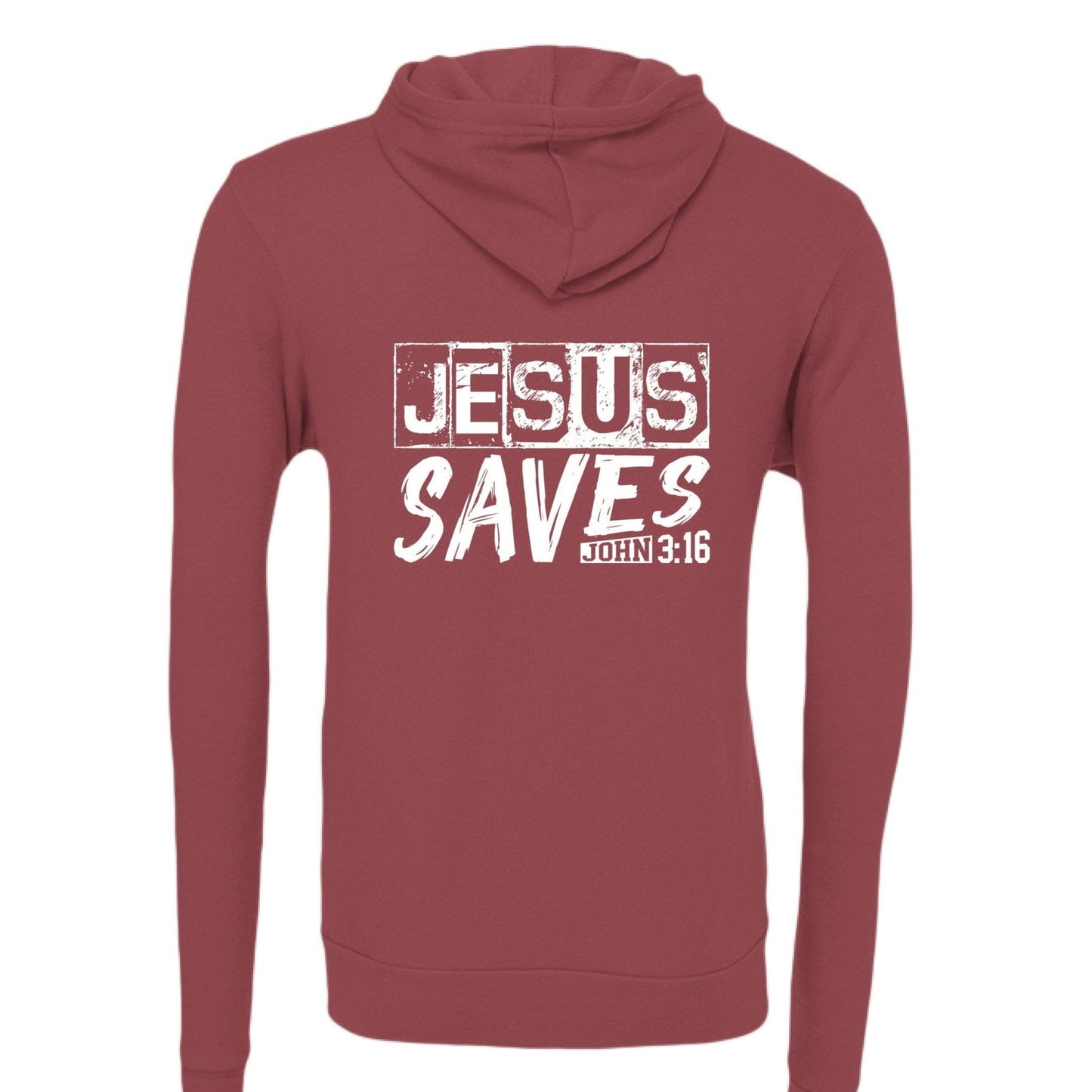 He Saves Unisex Christian Full-Zip Hooded Sweatshirt - ClaimedbyGodDesigns