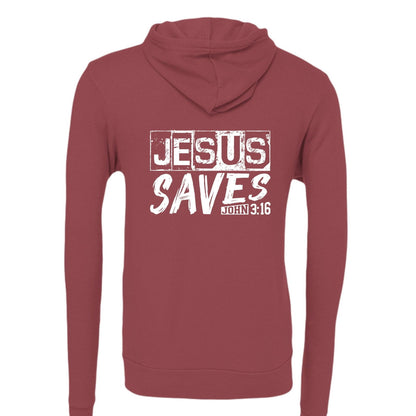 He Saves Unisex Christian Full-Zip Hooded Sweatshirt - ClaimedbyGodDesigns