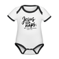 He Took Naps Christian Organic Contrast Short Sleeve Baby Onesie - ClaimedbyGodDesigns