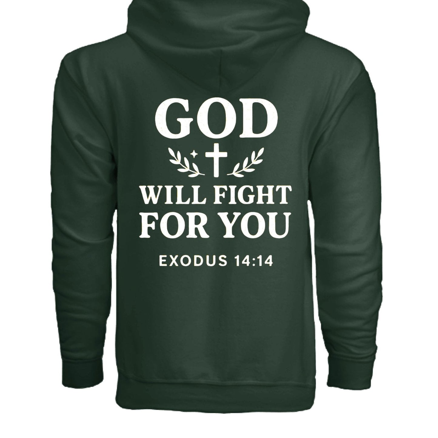 He Will Fight For You Unisex Christian Full-zip Hooded Sweatshirt - ClaimedbyGodDesigns
