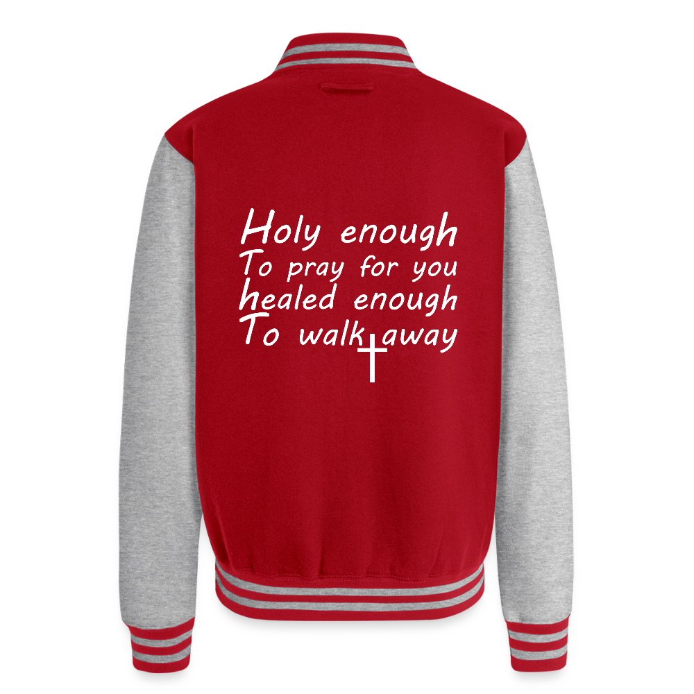 Healed Enough Christian Heavyweight Letterman Jacket - ClaimedbyGodDesigns
