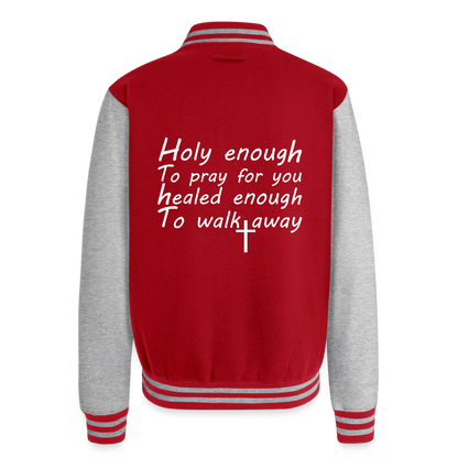 Healed Enough Christian Heavyweight Letterman Jacket - ClaimedbyGodDesigns