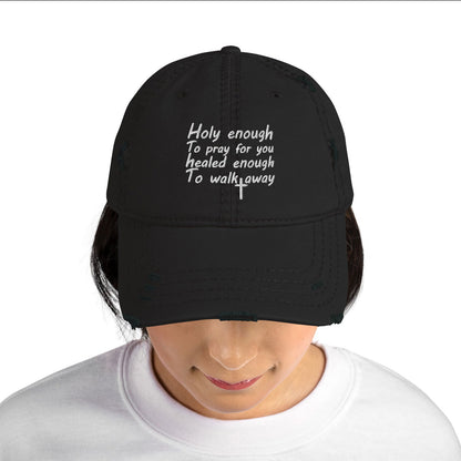 Healed Enough Unisex Christian Adult Distressed Dad Hat - ClaimedbyGodDesigns