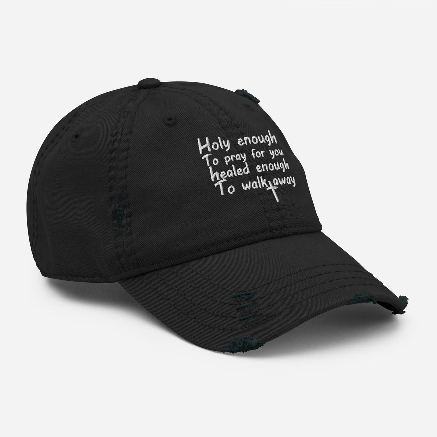 Healed Enough Unisex Christian Adult Distressed Dad Hat - ClaimedbyGodDesigns