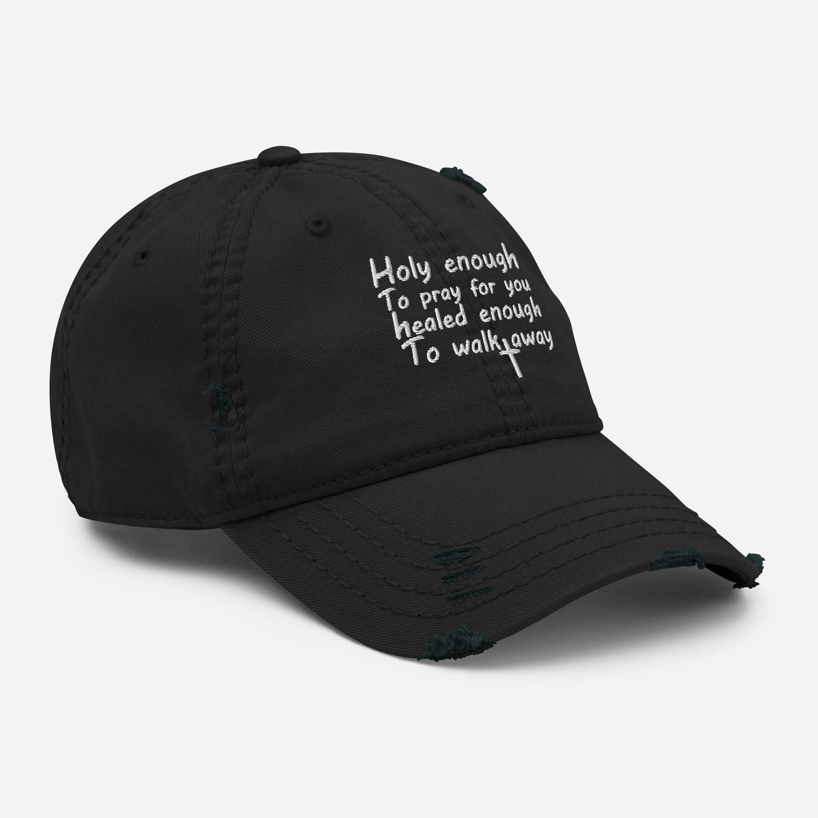 Healed Enough Unisex Christian Adult Distressed Dad Hat - ClaimedbyGodDesigns