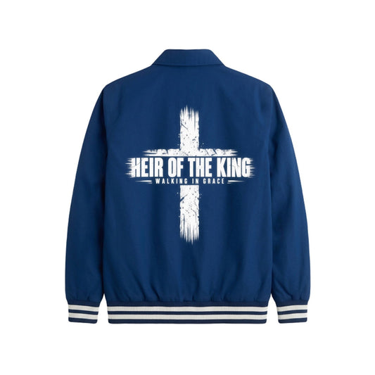 Heir Of The King Unisex Christian Collared Varsity Jacket - ClaimedbyGodDesigns