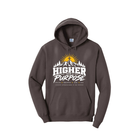 Higher Than a Purpose Christian Hoodie | Ephesians 2:10 Unisex Faith Sweatshirt | Called Equipped Sent - Claimed by God Designs