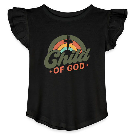 His Child Christian Toddler Girls Flutter T-shirt - ClaimedbyGodDesigns