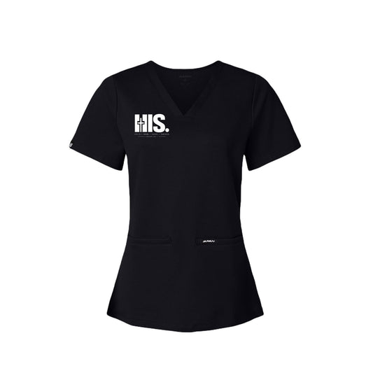 His Christian Scrub Top | Jaanuu Cesi Women’s ULTRAsoft Scrubs | Isaiah 43:1 Faith Nurse Gift - Claimed by God Designs